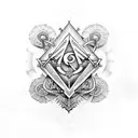 3 Pi with Masonic symbols tattoo design idea