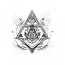 3 Pi with Masonic symbols tattoo design idea