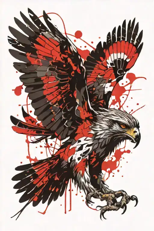 Hawk tattoo design idea