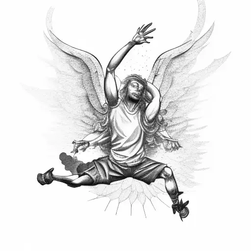 icarus falling tattoo design idea