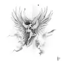 icarus falling tattoo design idea