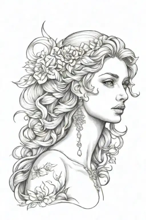full body Aphrodite realistic sexy girl shoulder tattoo  tattoo design idea