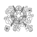 tattoo design with roman numerals for 2021 and a 4 leaf clover tattoo design idea