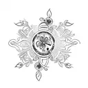 tattoo design with roman numerals for 2021 and a 4 leaf clover tattoo design idea