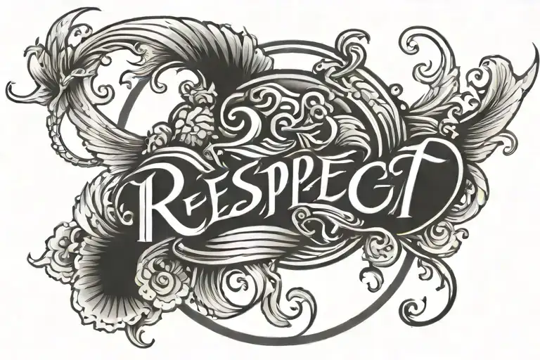respect text written tattoo design idea