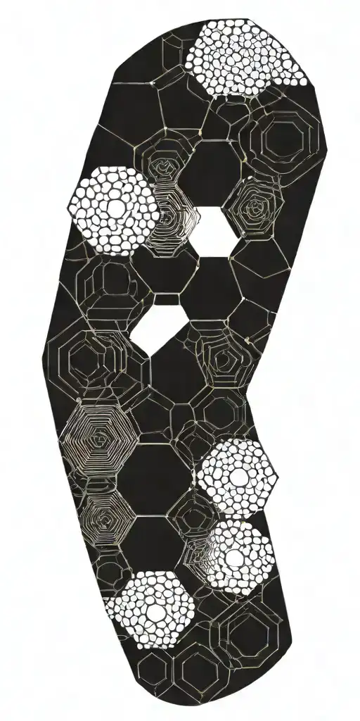 genetic illusion textures like honeycombs tattoo design idea