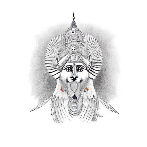 guru gobind sing eagle with saying chidiyan sa mein baaj ladava saying tattoo design idea