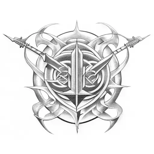 Incorporate iconic heavy metal album covers into a sleeve tattoo design featuring guitars and music notes tattoo design idea