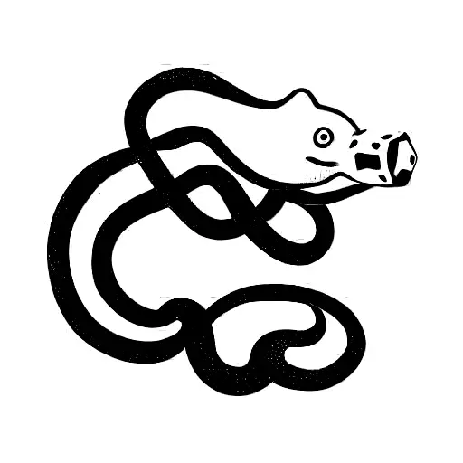 snake and pig hug tattoo design idea