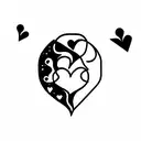 libra and taurus with heart tattoo design idea