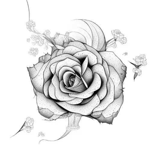 beauty, flowers and strength rising out of depression . symbolism tattoo design idea