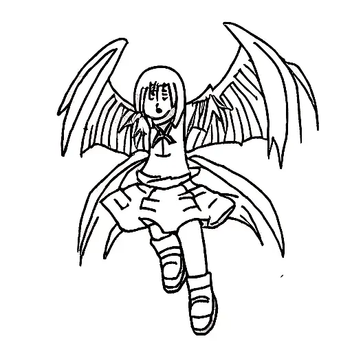 tired angel with one demonic wing tattoo design idea