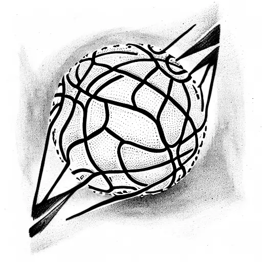 basketball basket 6 cm tattoo design idea