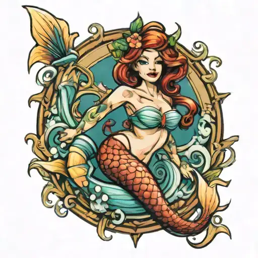 propeller mermaid tattoo design idea