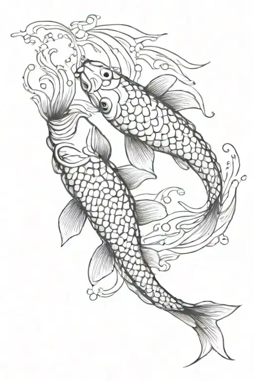 yin yang koi fish tattoo design idea
