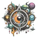 multiverse, portal, aliens, secret symbol tattoo design idea