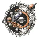 multiverse, portal, aliens, secret symbol tattoo design idea