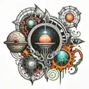 multiverse, portal, aliens, secret symbol tattoo design idea