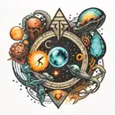 multiverse, portal, aliens, secret symbol tattoo design idea