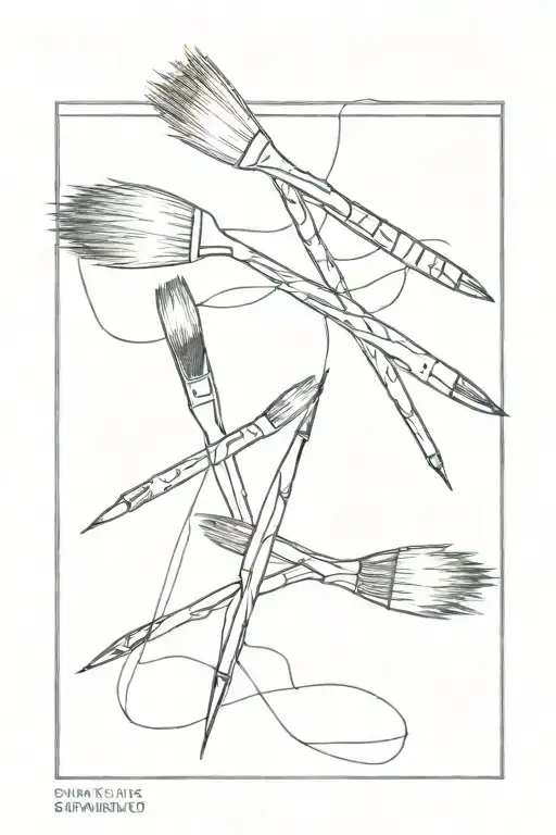2 paint brushes  tattoo design idea