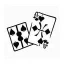 Two Playing Cards (An Ace and a Ten). The 10 is behind the Ace tattoo design idea