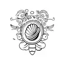 sea shell tattoo design idea