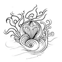 sea shell tattoo design idea