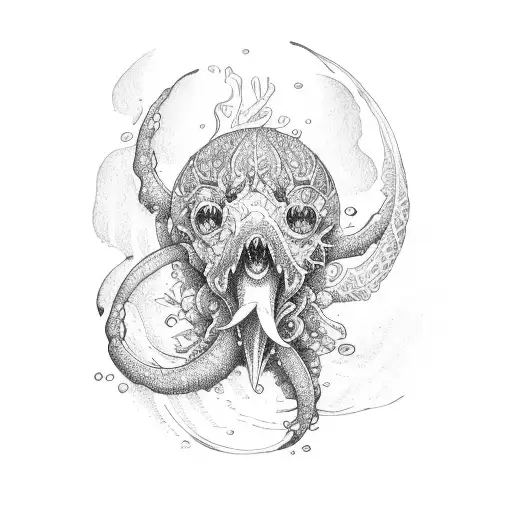 ocean mountain tattoo design idea