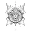 ocean mountain tattoo design idea