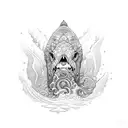 ocean mountain tattoo design idea