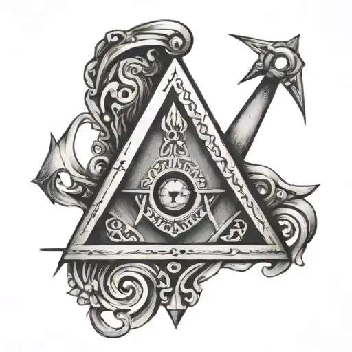 square and compasses mason tattoo design idea