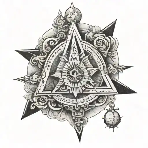 square and compasses, as above so below tattoo design idea