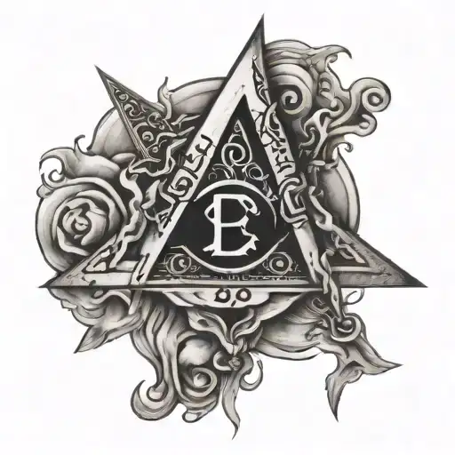 Square and Compasses with the 7 hermetic principles tattoo design idea