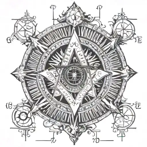 square and compasses tattoo design idea