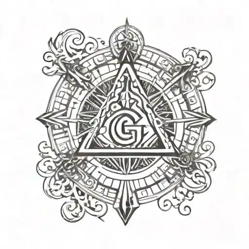 square and compass with the 7 hermetic principles  tattoo design idea