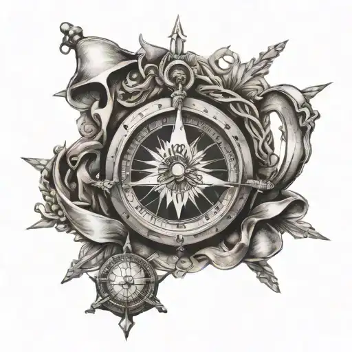 square and compass inside the fibbonaci tattoo design idea