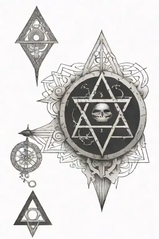 hermetic principles represented with symbols tattoo design idea