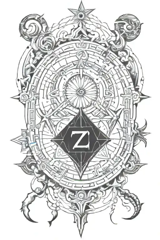 the 7 hermetic principles tattoo design idea