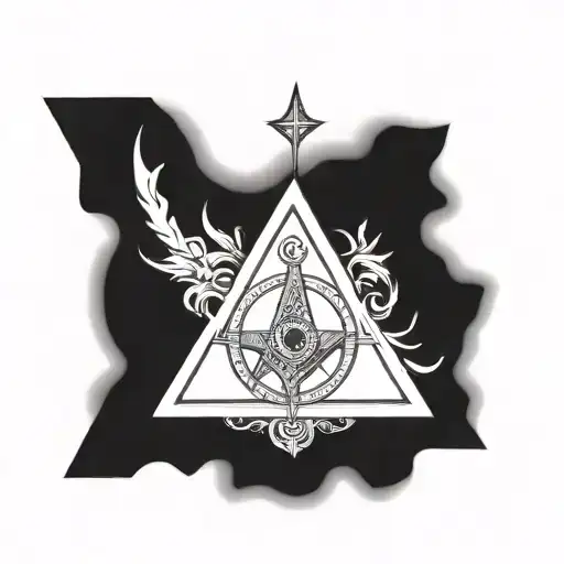 square and compasses, as above so below tattoo design idea
