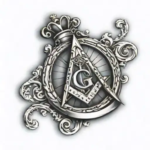 square and compass design tattoo design idea