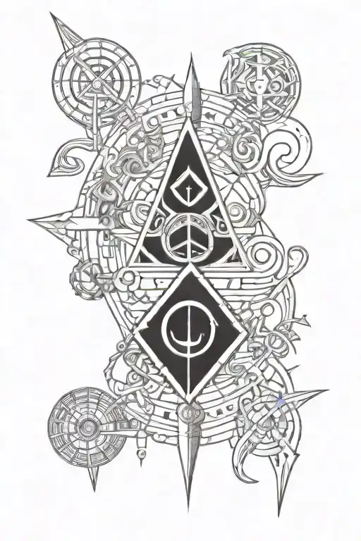 hermetic principles represented with symbols tattoo design idea