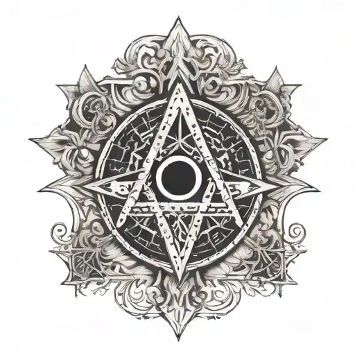square and compasses  and the seven hermetic principles  tattoo design idea