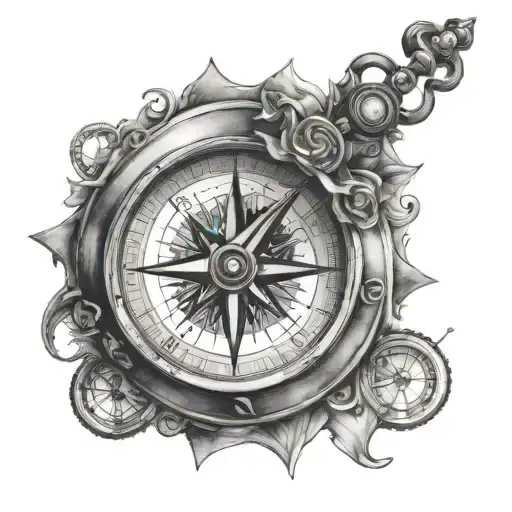 Compass and square tattoo design idea