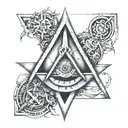 square and compasses tattoo design idea