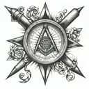 square and compass  tattoo design idea