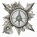 square and compass  tattoo design idea