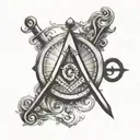 square and compass tattoo design idea