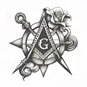 square and compass tattoo design idea