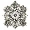 the hermetic principles with square and compass incorporated  tattoo design idea