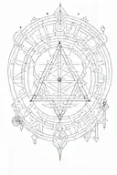 the 7 hermetic principles in a circle inside tattoo design idea